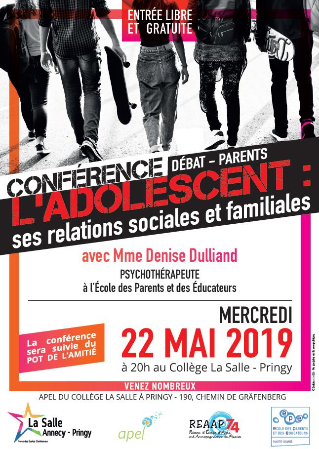 2019 05 22 Relations sociales et familiales de ladolescent