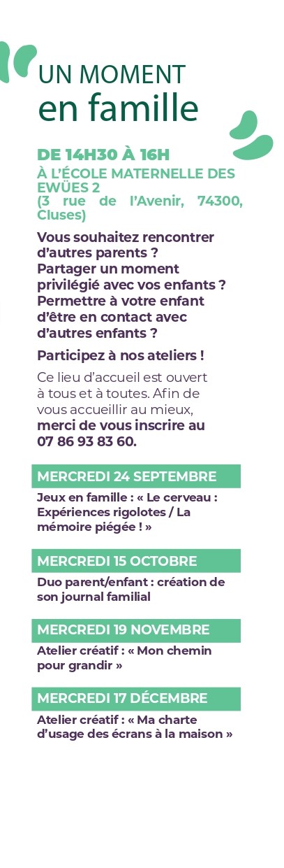 1re page flyer récré des parents cluses échanges sourires