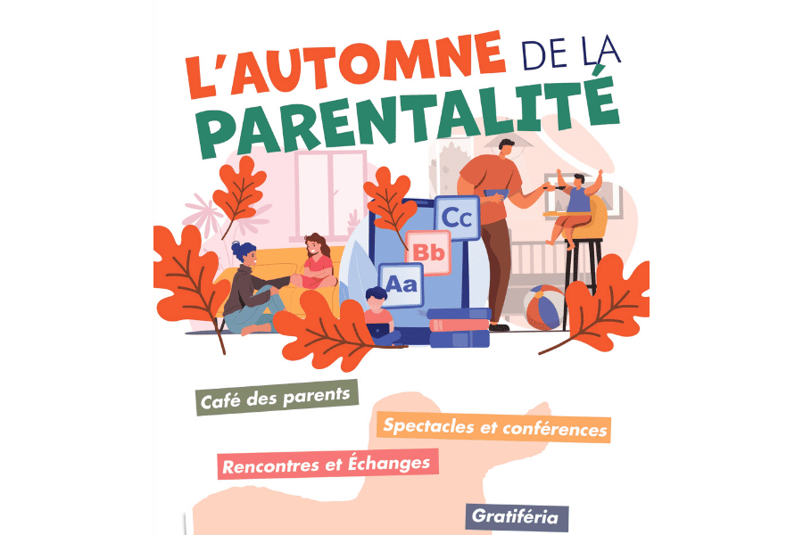 automne de la parentalite feuilles orange rouge