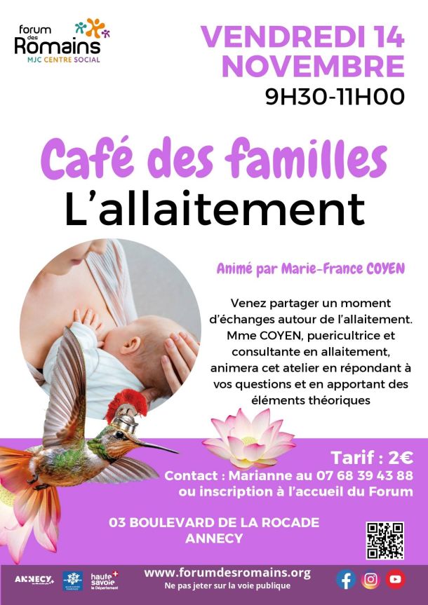 Café des familles allaitement bébé sein