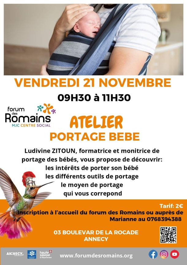 atelier portage bébé écharpe papa