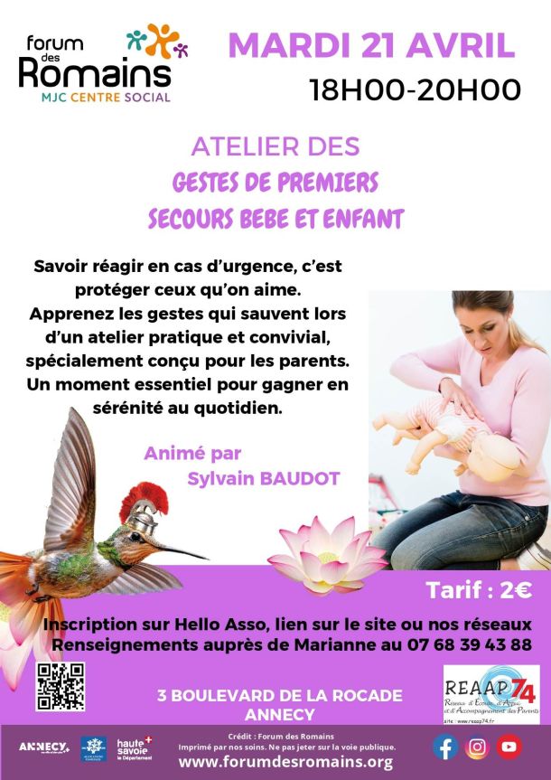 gestes premiers secours maman bébé étouffement