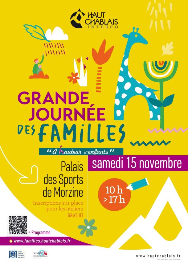 affiche grande journee des familles couleurs animaux fleurs