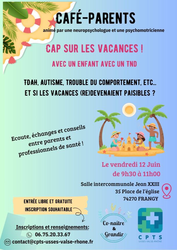café parents vacances palmiers enfants