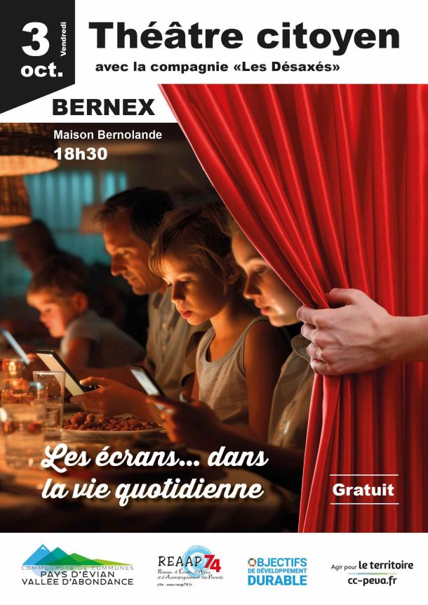 familles sur téléphone théâtre